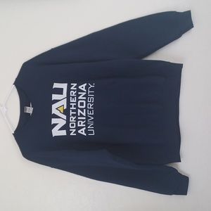 NWOT Mens Northern Arizona Univeristy Fleece Sweater Pull Over NAU Size Large